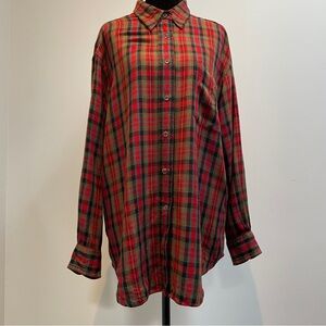 Lauren Ralph Lauren Red Plaid Button Down Shirt Women’s L